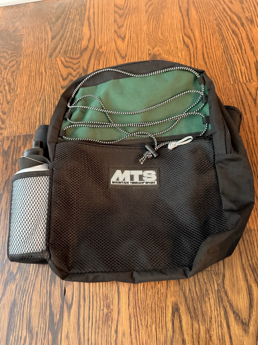 MTS Black and Green Everyday Men’s Backpack with Water Bottle Sleeve